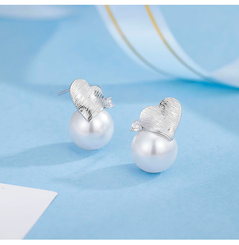 925 Sterling Silver Australian White High-gloss Shell Beads Earrings Stylishtrendyniche Style Design Heart Earrings