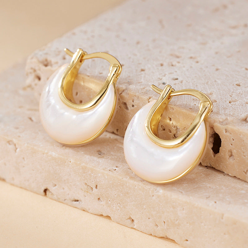Double-sided Mother-of-pearl Earrings: Luxurious, Sophisticated, and Perfect for Work. Exquisite and Unique Ear Cuffs