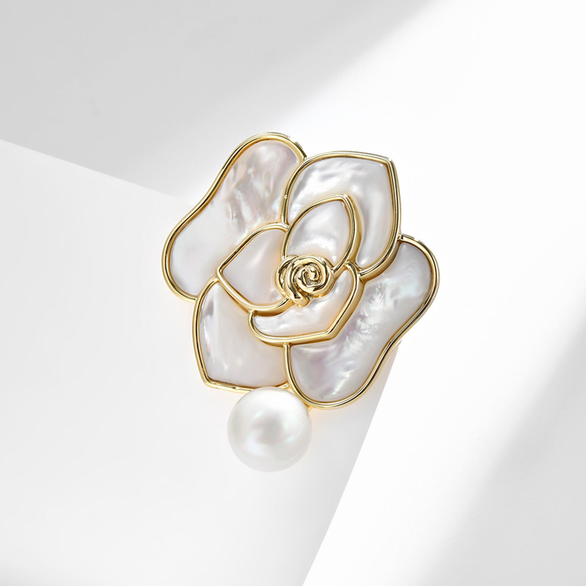 Dapaza Camellia Mother of Pearl Brooch