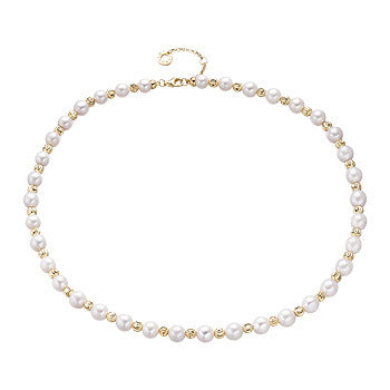 New S925 Sterling Silver Baroque Pearl Necklace