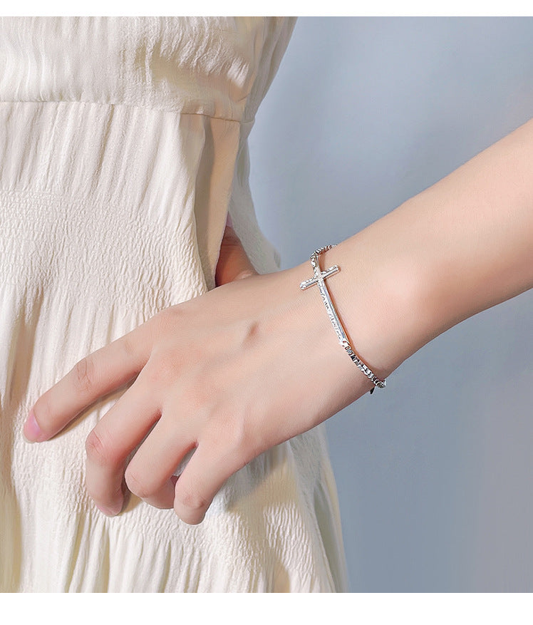 925 Sterling Silver Cross Bracelet
