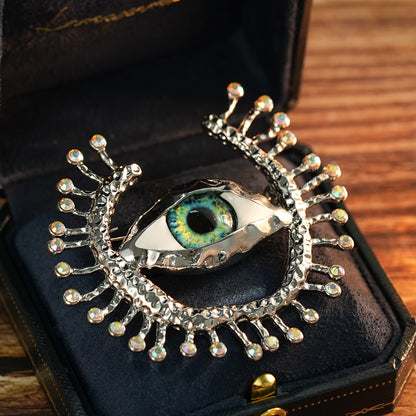 Vintage Gold Statement Eye Brooch