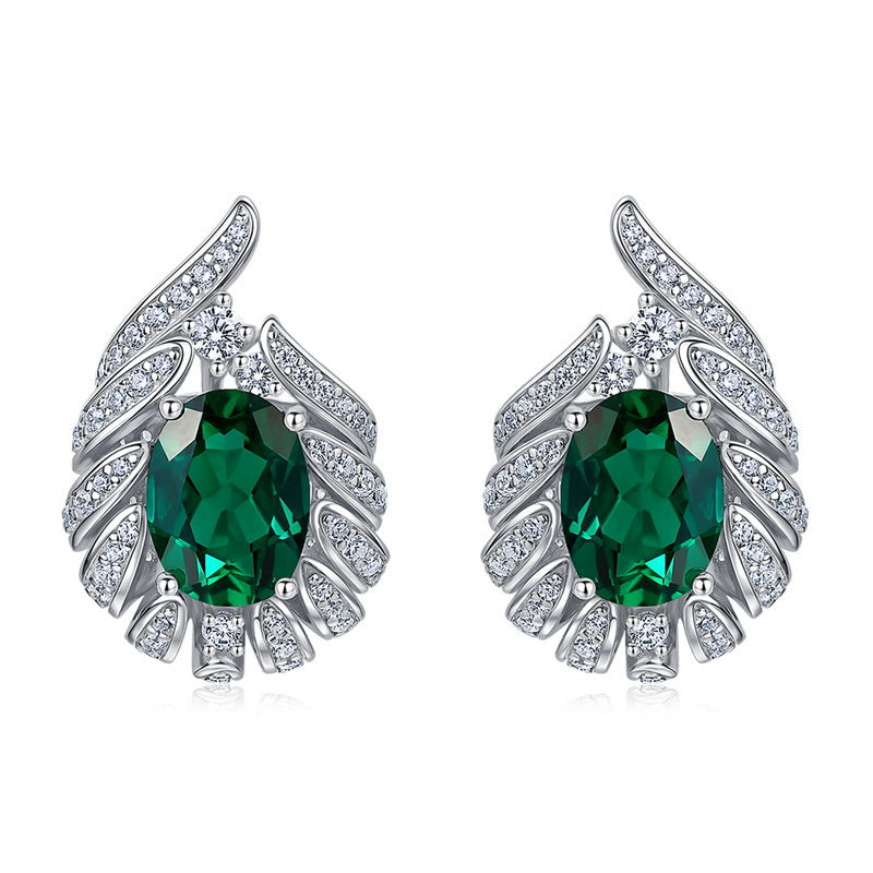 Celestial Sparkle: Luxurious Lab-Grown Emerald Cluster Earrings | 925 Silver | Dapaza