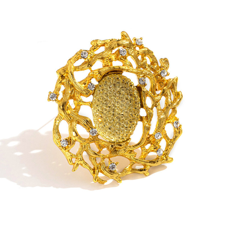Vintage Rattan Branch Brooch