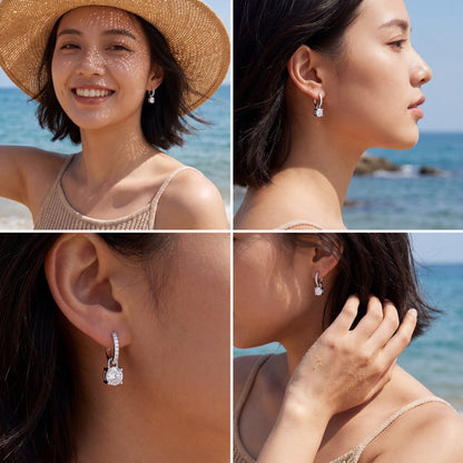 CVD Lab Grown Diamond Stud Earrings in 925 Sterling Silver | Four Prong Diamond Earrings