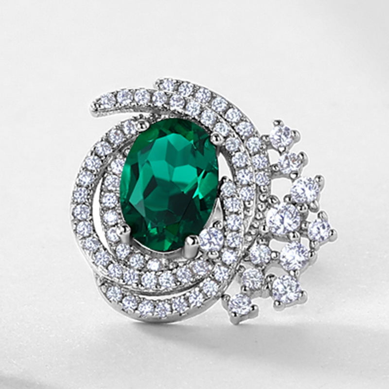 Bold Presence: Statement Lab-Grown Emerald Stud Earrings | 925 Silver | Dapaza