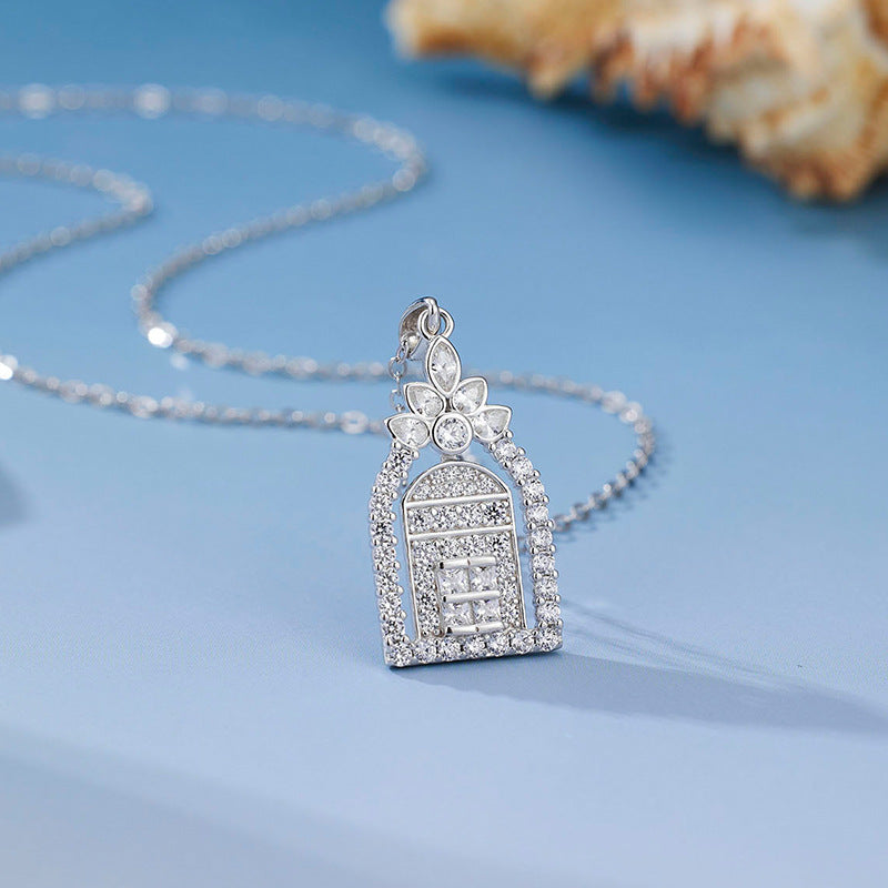 925 Sterling Silver Necklace - Women's Unique Design, Subtly Luxurious, High-end "window of Happiness" Clavicle Chain