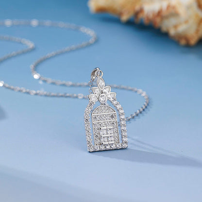 925 Sterling Silver Necklace - Women's Unique Design, Subtly Luxurious, High-end "window of Happiness" Clavicle Chain
