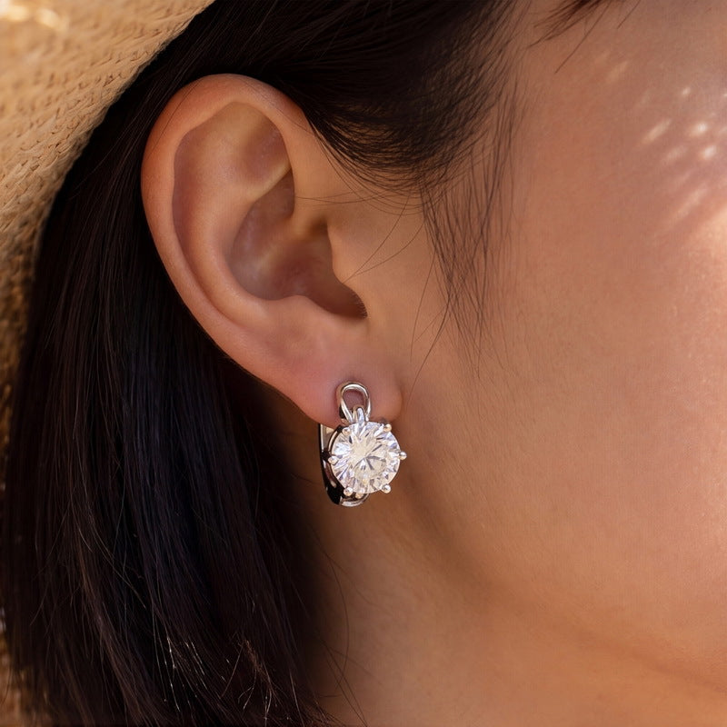 Trendy HPHT Lab Grown Diamond Hoop Earrings in S925 Sterling Silver | Modern Minimal Chic Jewelry for Women