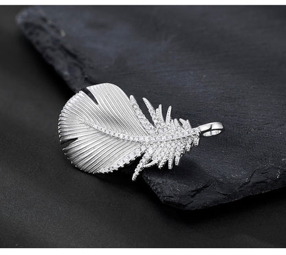 Dapaza S925 Sterling Silver Highlight Wings Two Wear Necklace Brooch