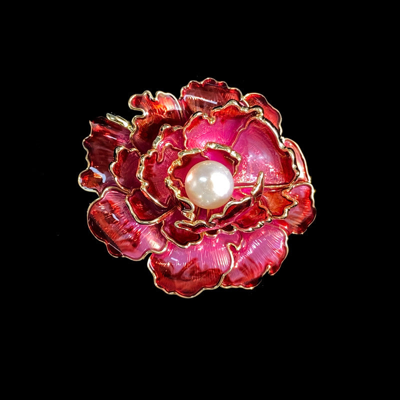 Freshwater Pearl Peony Brooch