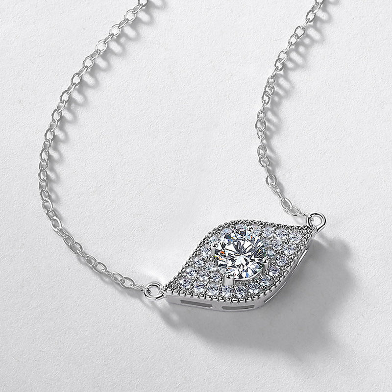 Round Lab-Grown Diamond Halo Pendant Necklace - S925 Sterling Silver