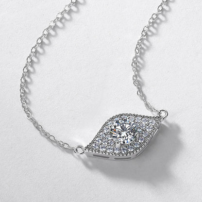 Round Lab-Grown Diamond Halo Pendant Necklace - S925 Sterling Silver