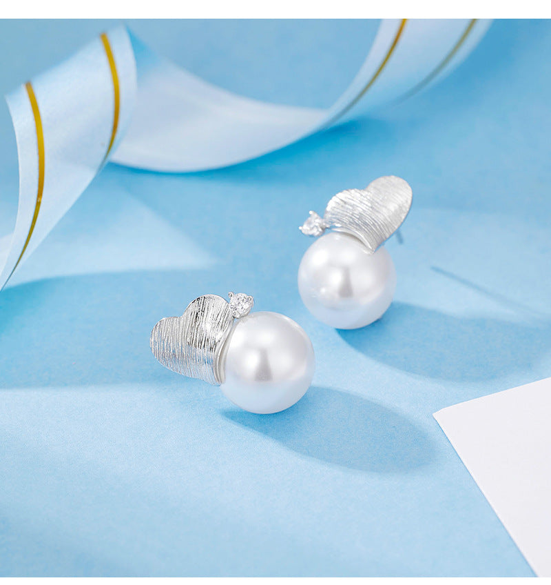 925 Sterling Silver Australian White High-gloss Shell Beads Earrings Stylishtrendyniche Style Design Heart Earrings