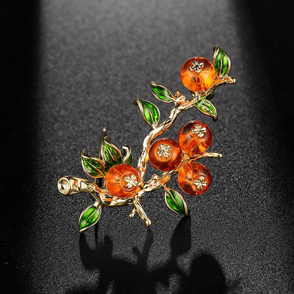 Artsy Pastoral Persimmon Brooch