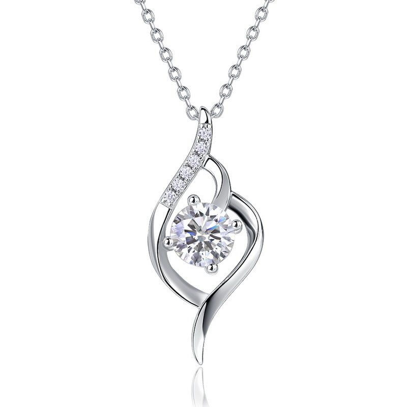Cupid's Arrow Lab-Grown Diamond Hollow Pendant Necklace - S925 Sterling Silver