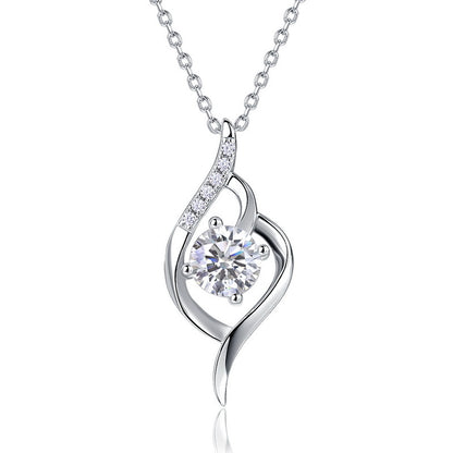 Cupid's Arrow Lab-Grown Diamond Hollow Pendant Necklace - S925 Sterling Silver