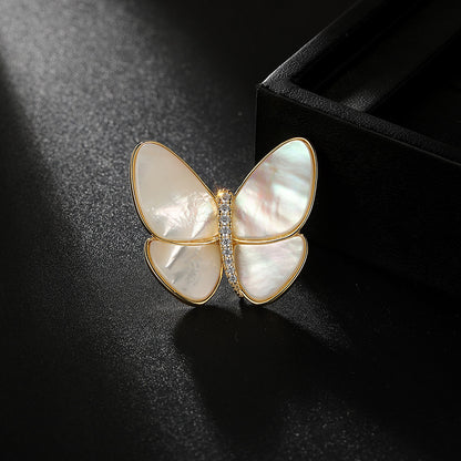 Break The Cocoon Into A Butterfly Natural Shell Butterfly Brooch