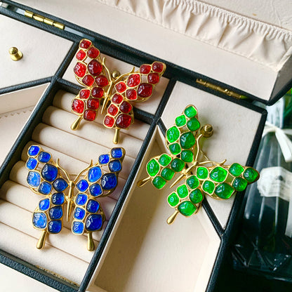 Resin Gem Butterfly Brooch