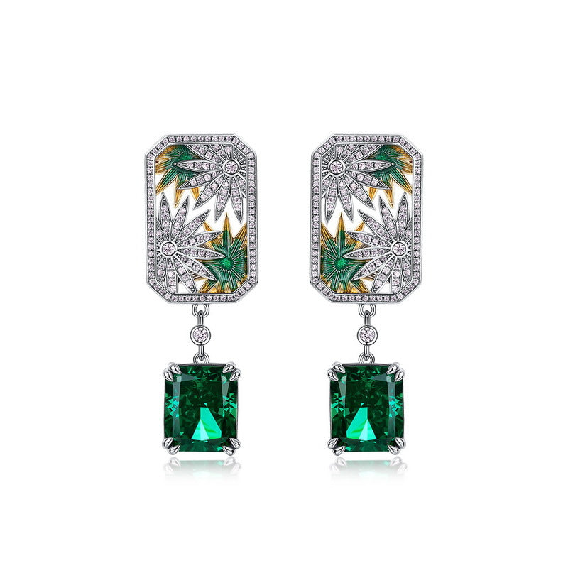 Modern Deco: Geometric Hollow Statement Stud Earrings | 925 Silver | Dapaza