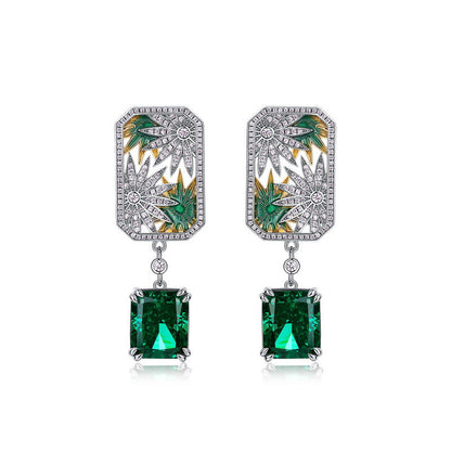 Modern Deco: Geometric Hollow Statement Stud Earrings | 925 Silver | Dapaza