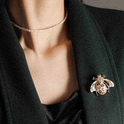 Enamel Bee Brooch