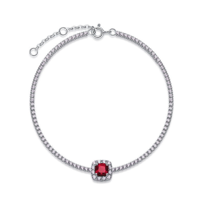 Vintage Deco: Emerald-Cut Lab-Grown Emerald Tennis Bracelet | 925 Silver | Dapaza