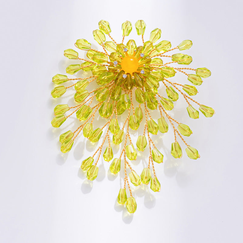 Handwoven Pearl Fireworks Brooch