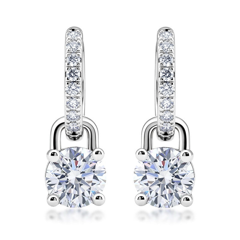 CVD Lab Grown Diamond Stud Earrings in 925 Sterling Silver | Four Prong Diamond Earrings