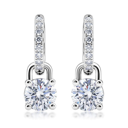 CVD Lab Grown Diamond Stud Earrings in 925 Sterling Silver | Four Prong Diamond Earrings