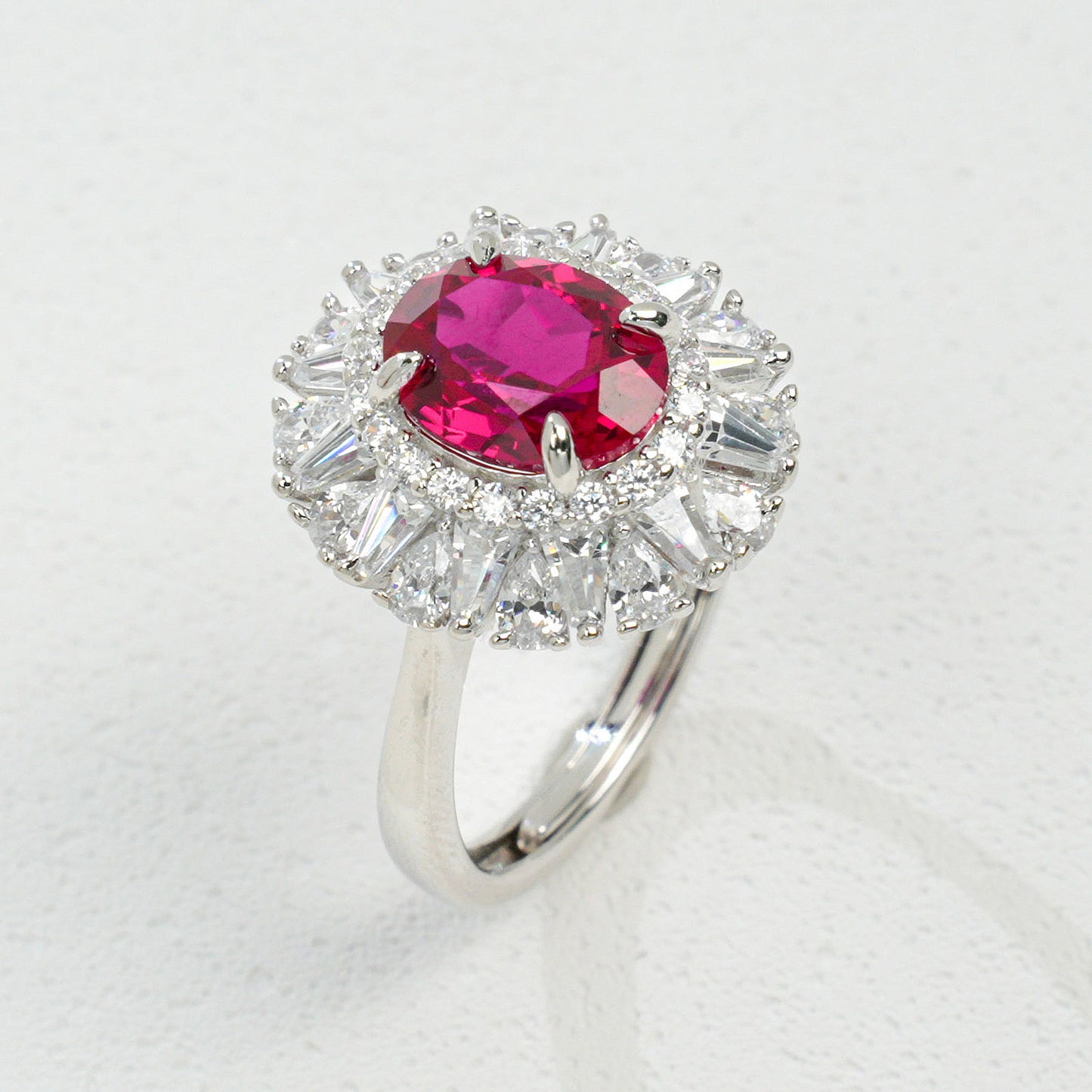 Royal Suite: 3-Carat Lab-Grown Sapphire & Emerald Oval Cocktail Ring Set | 925 Silver | Dapaza