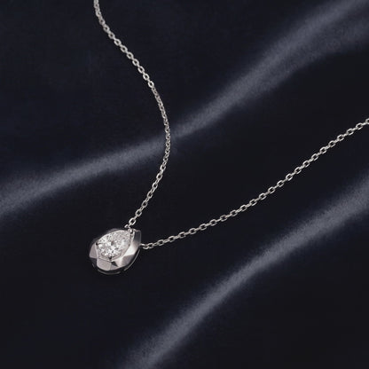 HPHT Lab Grown Diamond Teardrop Pendant Necklace in S925 Sterling Silver | Elegant Minimalist Jewelry for Women