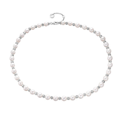 New S925 Sterling Silver Baroque Pearl Necklace