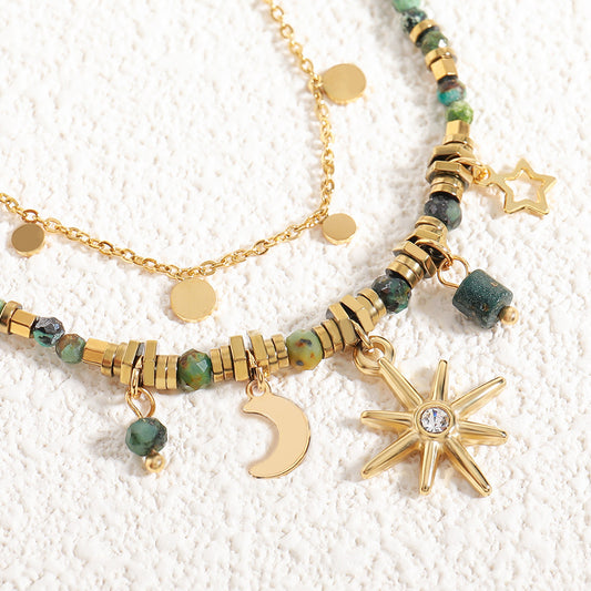 Dapaza Natural Color Stone Handmade Beaded Necklace