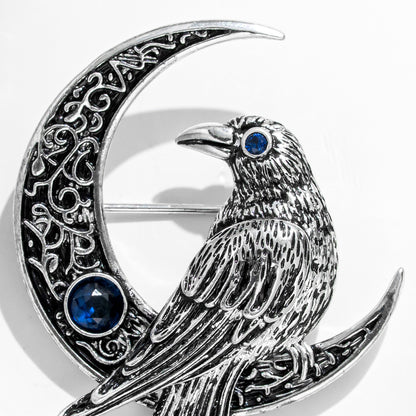 Moon Crow Brooch