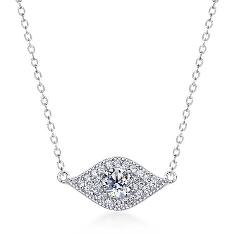 Round Lab-Grown Diamond Halo Pendant Necklace - S925 Sterling Silver