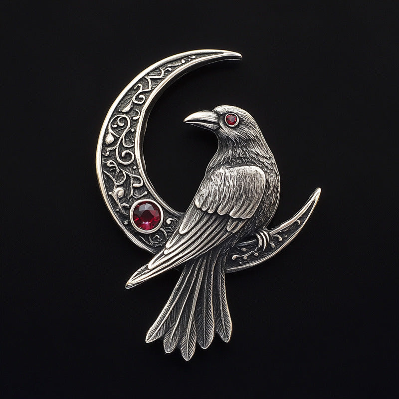 Moon Crow Brooch