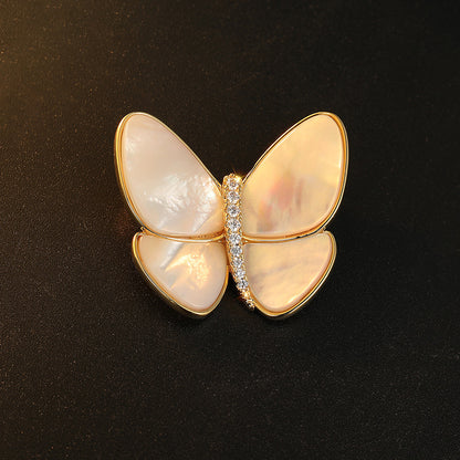Break The Cocoon Into A Butterfly Natural Shell Butterfly Brooch