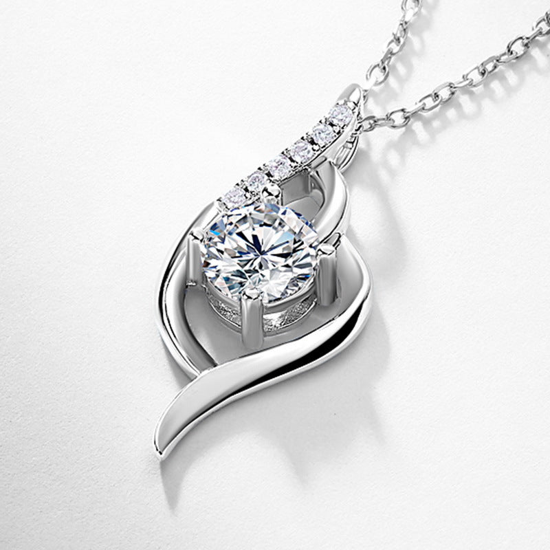 Cupid's Arrow Lab-Grown Diamond Hollow Pendant Necklace - S925 Sterling Silver