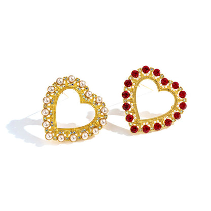 Heart-Shaped Pearl Brooch