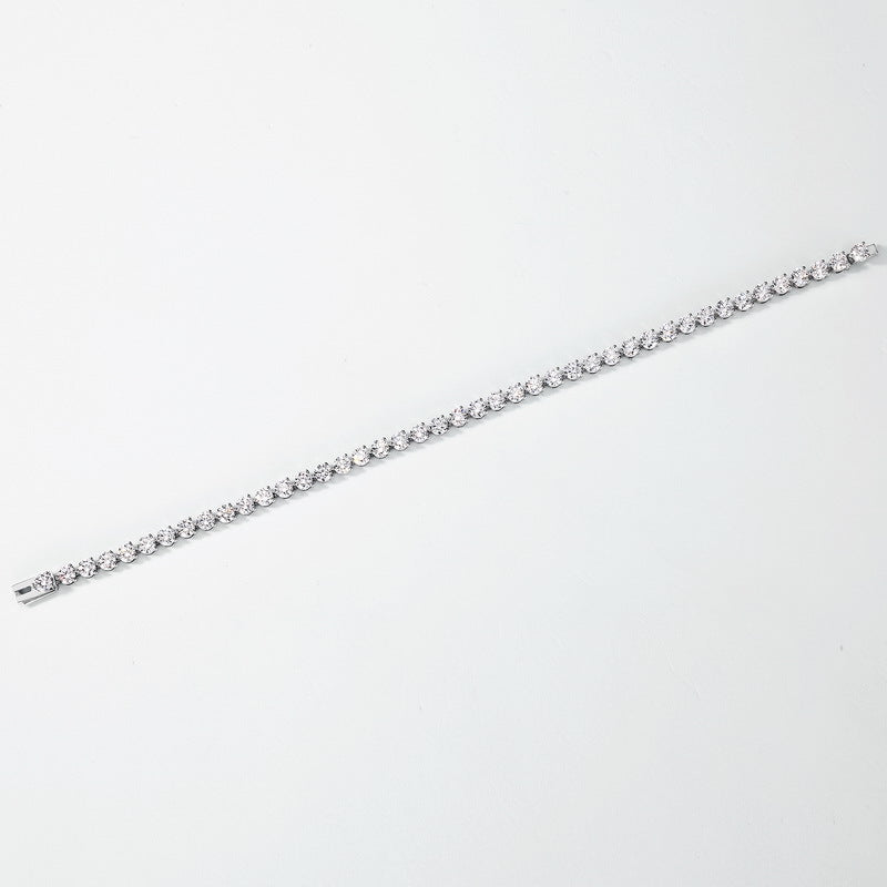 Hidden Clasp PT950 Platinum Lab Grown Diamond Tennis Bracelet | Full Pavé Luxury Jewelry