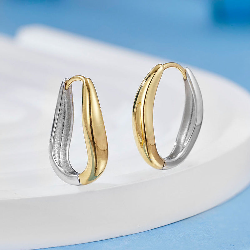 S925 Sterling Silver Earrings - Women's Unique, Exquisite, High-end, 3d, Niche, Minimalist Hoop & Oval Earrings