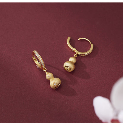 S925 Sterling Silver Gold Cut Out Gourd Necklace for Women Micro-embedded Zirconium Accessible Luxuryniche Style Design Classy Sense Clavicle Chain