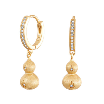 S925 Sterling Silver Gold Cut Out Gourd Necklace for Women Micro-embedded Zirconium Accessible Luxuryniche Style Design Classy Sense Clavicle Chain