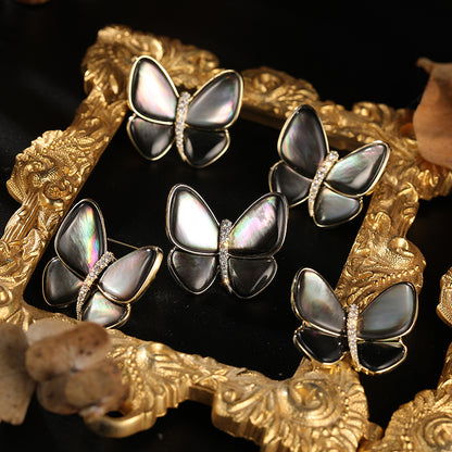 Break The Cocoon Into A Butterfly Natural Shell Butterfly Brooch