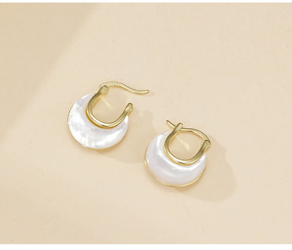 Double-sided Mother-of-pearl Earrings: Luxurious, Sophisticated, and Perfect for Work. Exquisite and Unique Ear Cuffs