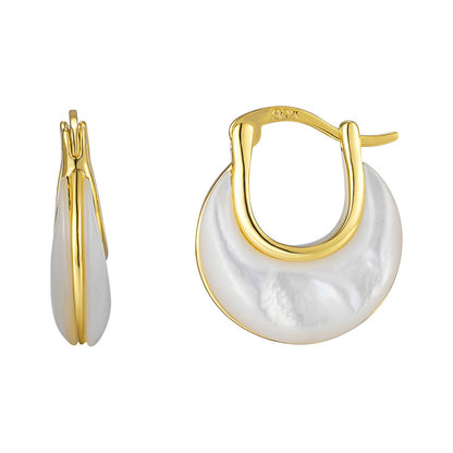 Double-sided Mother-of-pearl Earrings: Luxurious, Sophisticated, and Perfect for Work. Exquisite and Unique Ear Cuffs