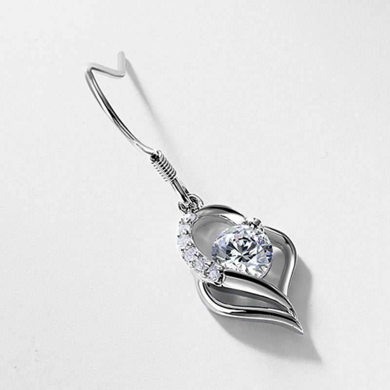 Cupid's Arrow Lab-Grown Diamond Dangle Hook Earrings - S925 Sterling Silver