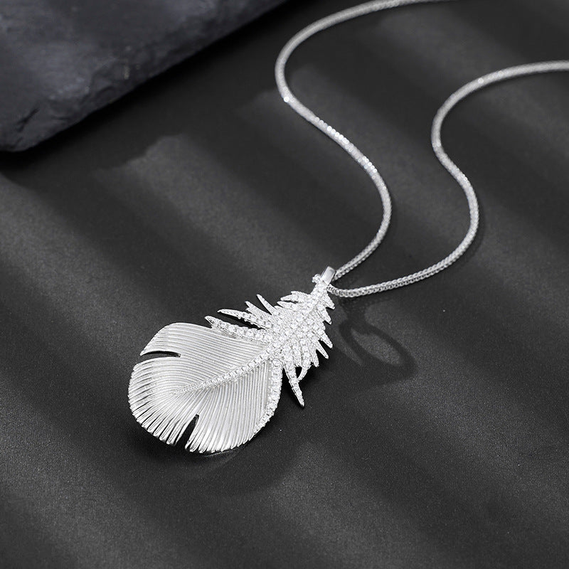 Dapaza S925 Sterling Silver Highlight Wings Two Wear Necklace Brooch