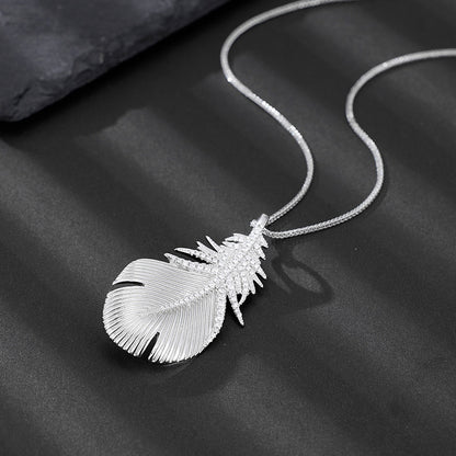 Dapaza S925 Sterling Silver Highlight Wings Two Wear Necklace Brooch